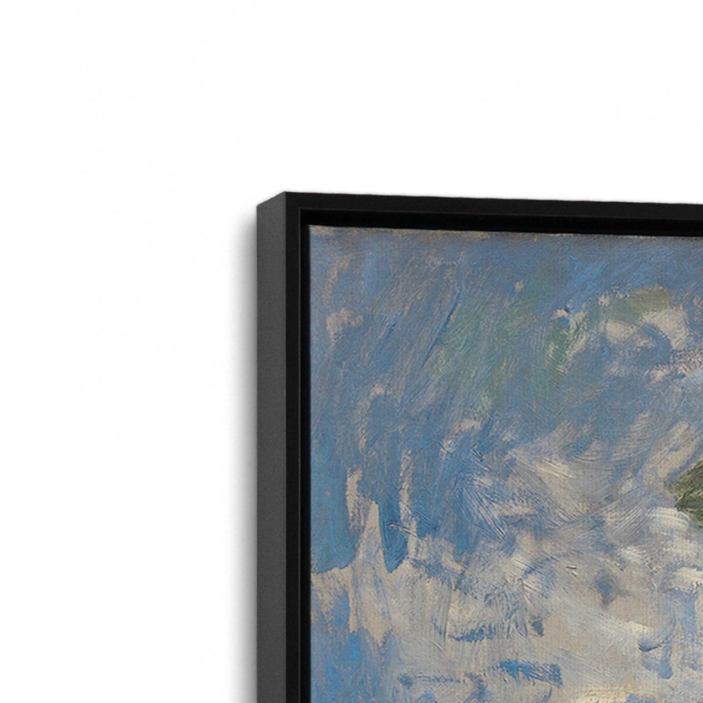 [Color:Satin Black], Picture of art in a Satin Black frame at an angle