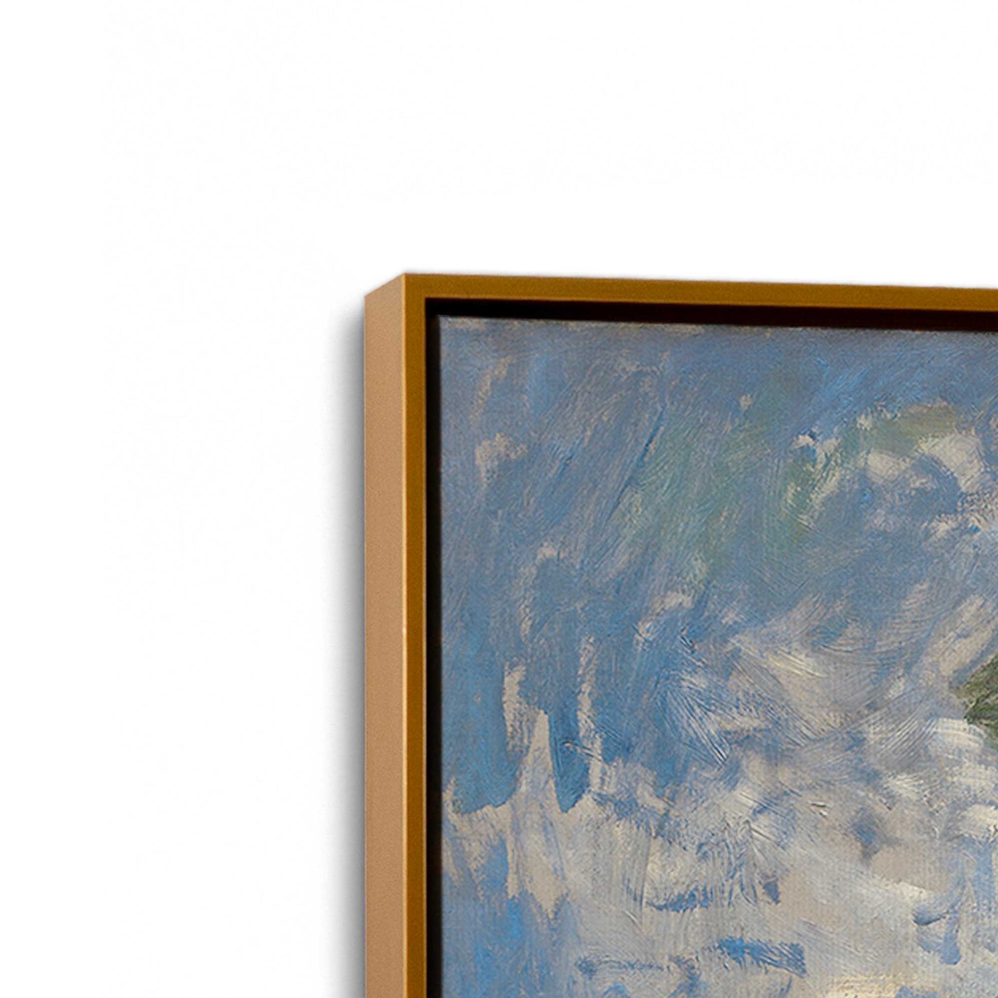 [Color:Polished Gold], Picture of art in a Polished Gold frame at an angle