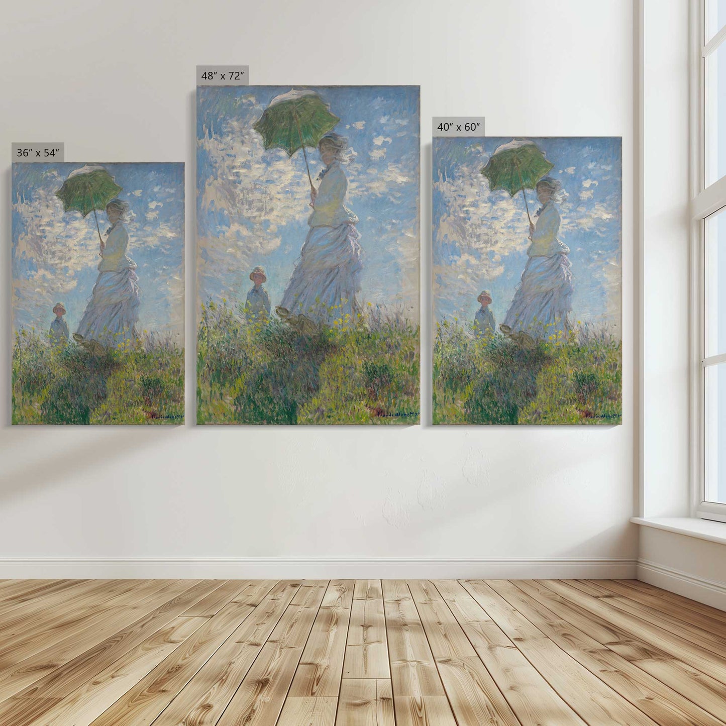 [Color:Stretched Canvas], Image showing the size comparisons