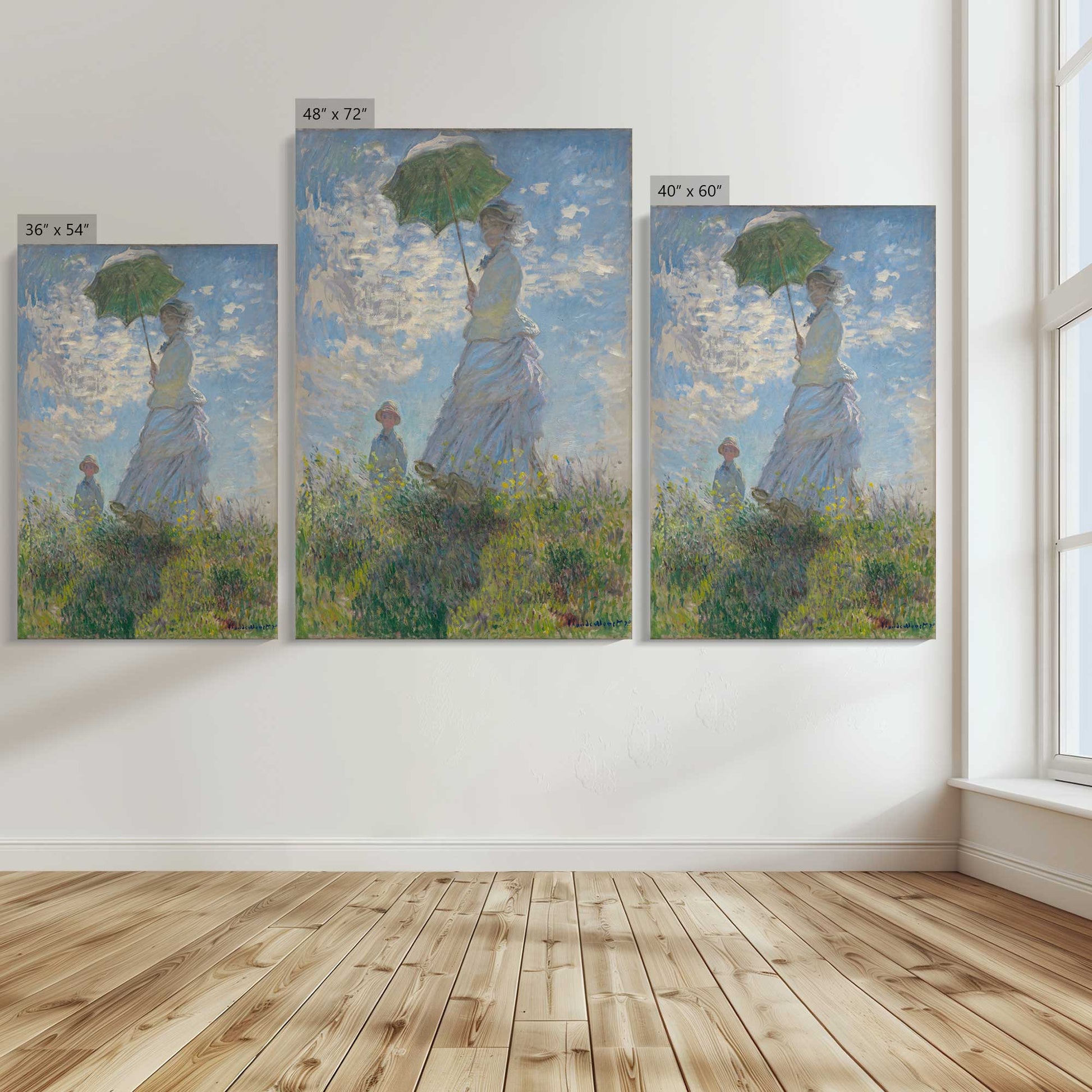 [Color:Stretched Canvas], Image showing the size comparisons