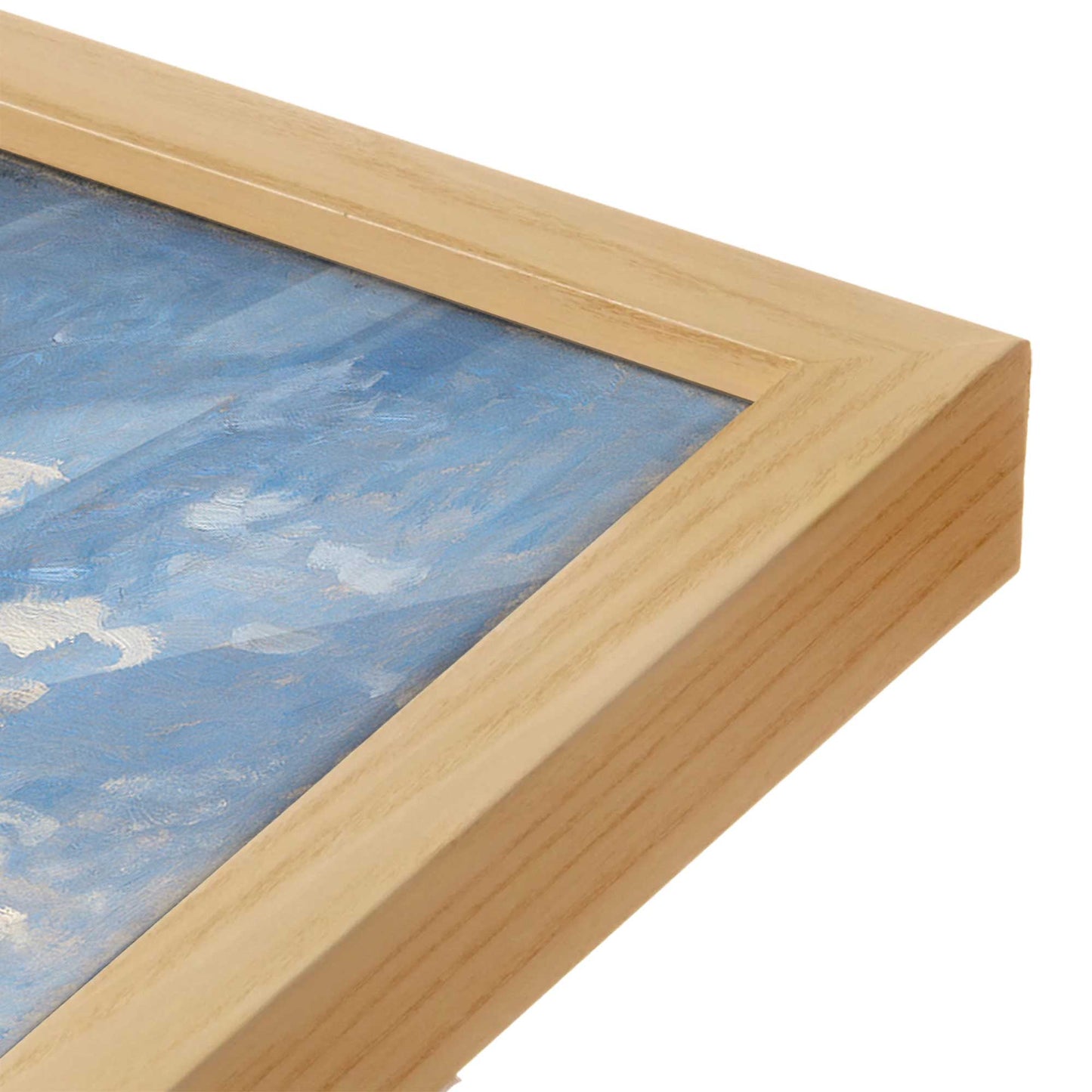 [Color:American Maple], Picture of art in a American Maple frame at an angle