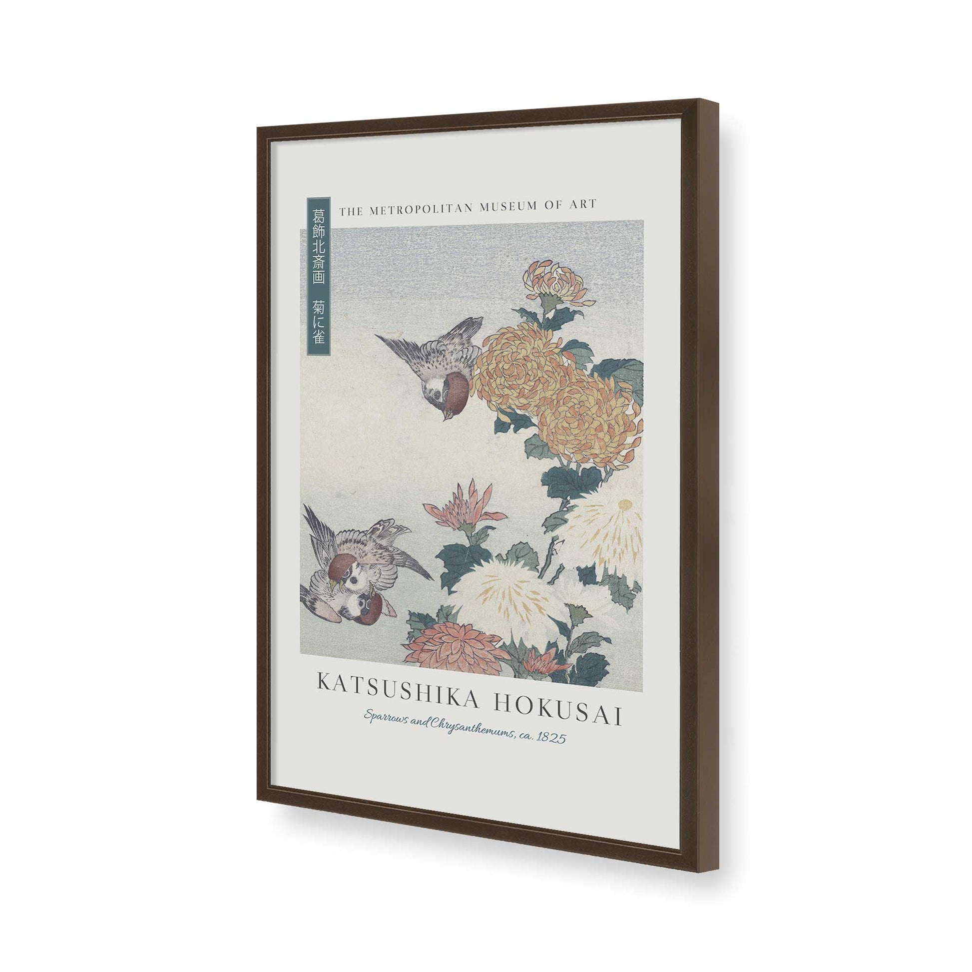 [Color:Brown], Picture of art in a Brown frame of the corner