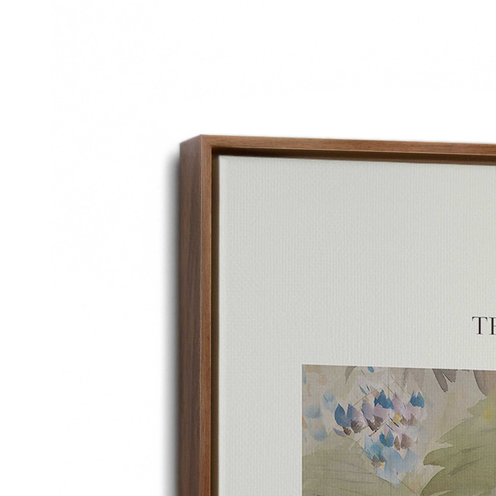 [Color:Walnut], Picture of art in a Walnut frame at an angle