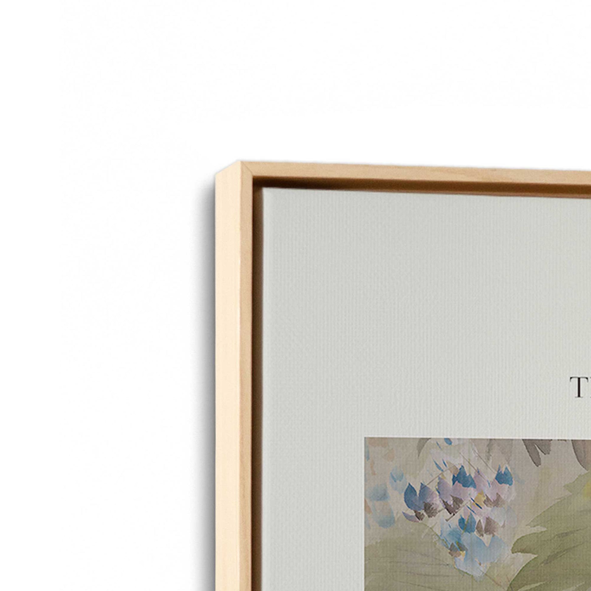 [Color:American Maple], Picture of art in a American Maple frame at an angle