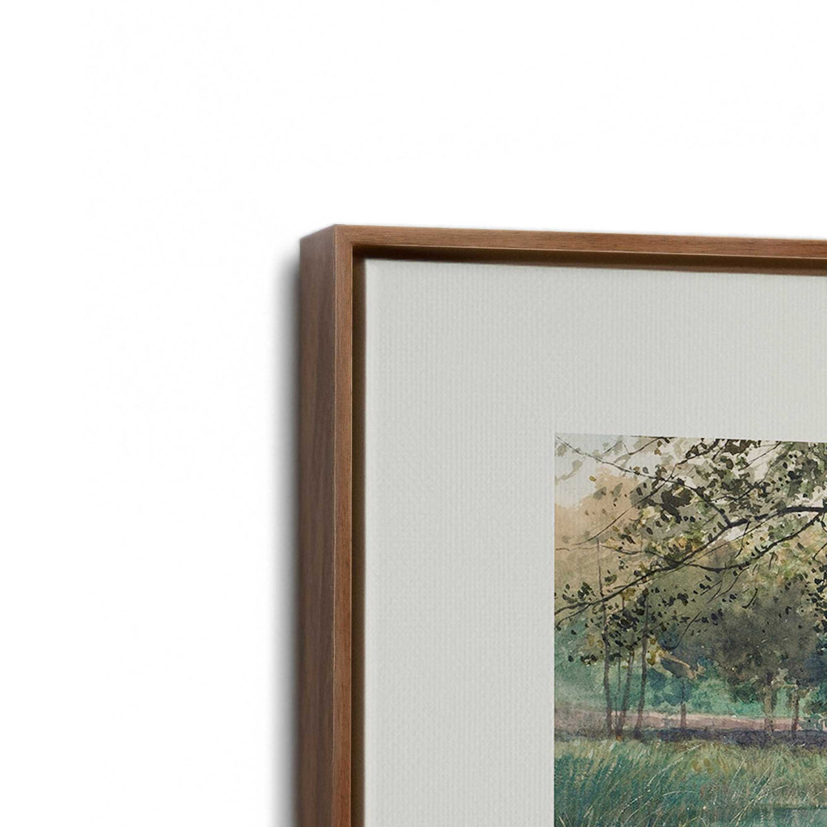 [Color:Walnut], Picture of art in a Walnut frame at an angle