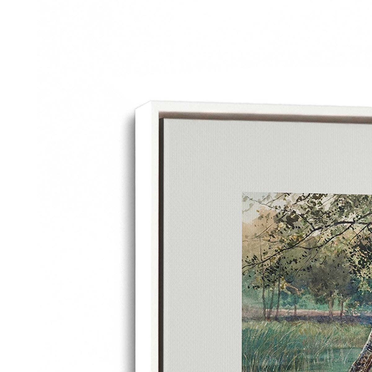 [Color:Opaque White], Picture of art in a White frame at an angle