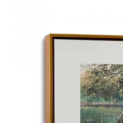 [Color:Polished Gold], Picture of art in a Polished Gold frame at an angle