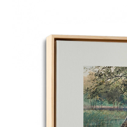[Color:American Maple], Picture of art in a American Maple frame at an angle