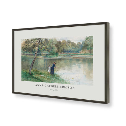 [Color:Satin Black], Picture of art in a Polished Chrome frame of the corner