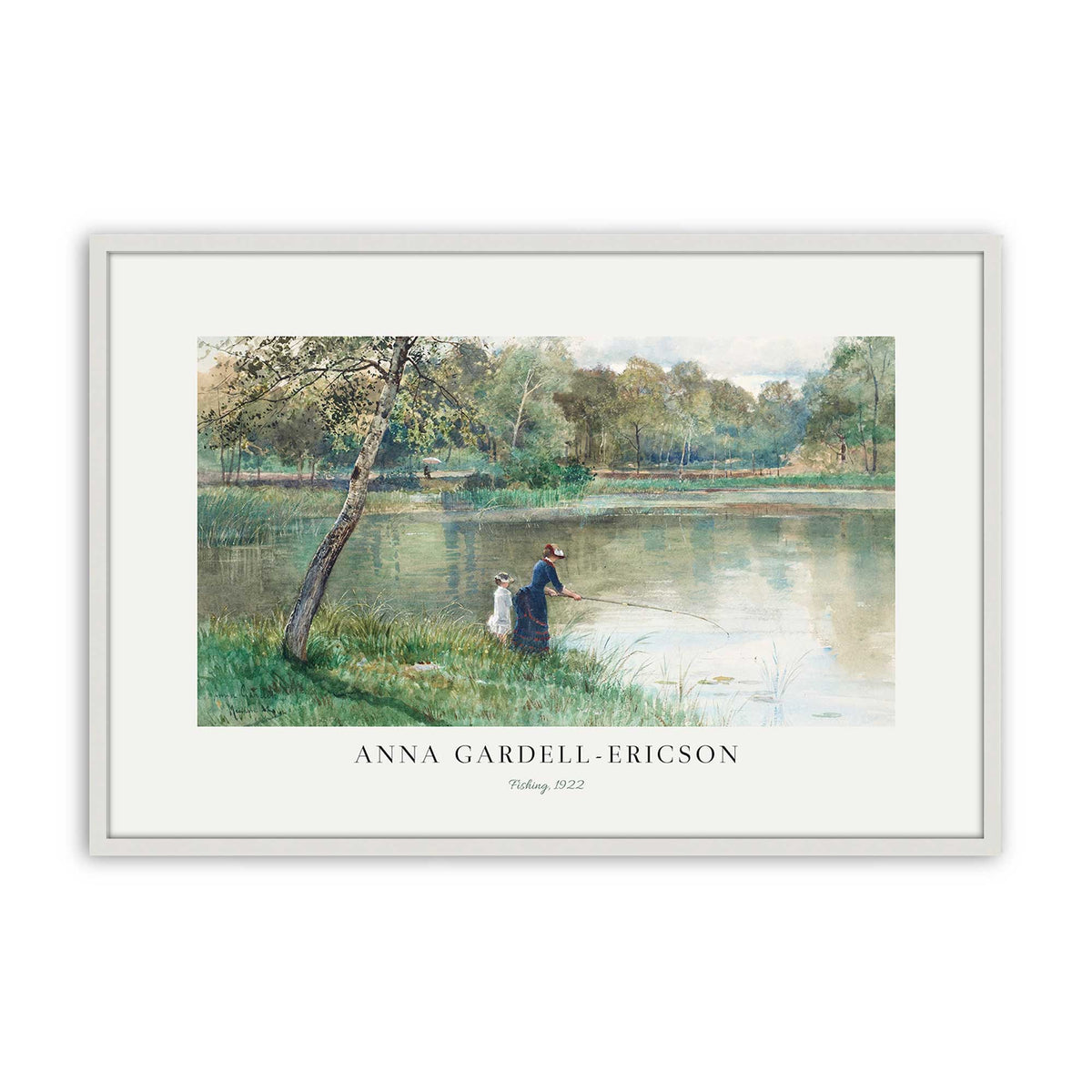 [Color:Opaque White], Picture of art in a Polished Chrome frame