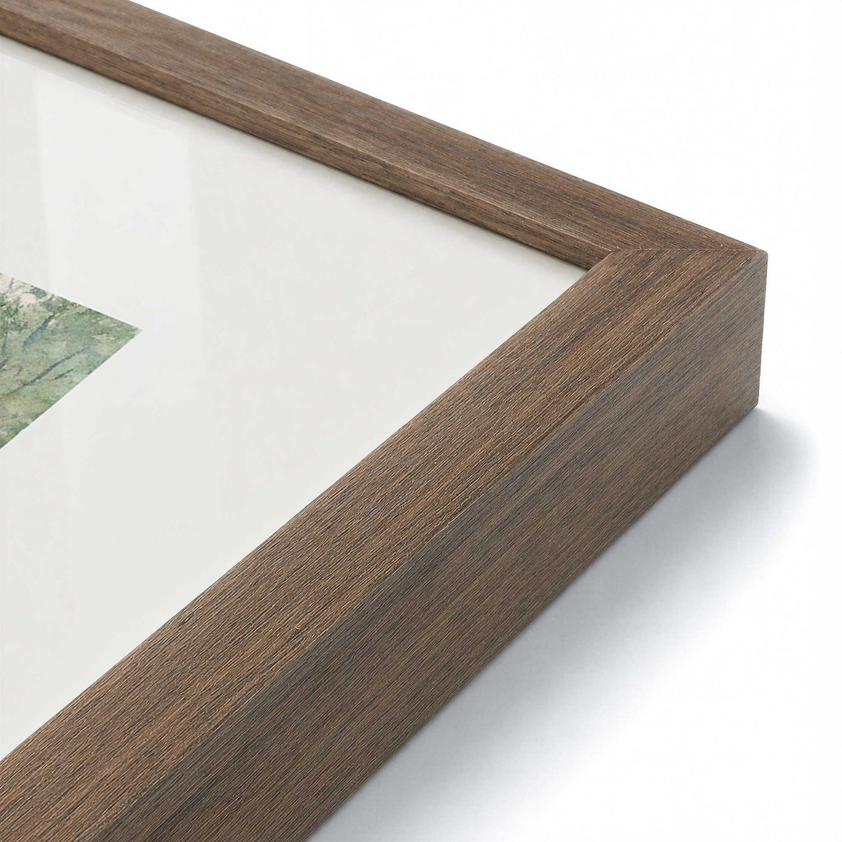 [Color:Walnut], Picture of art in a Polished Chrome frame at an angle