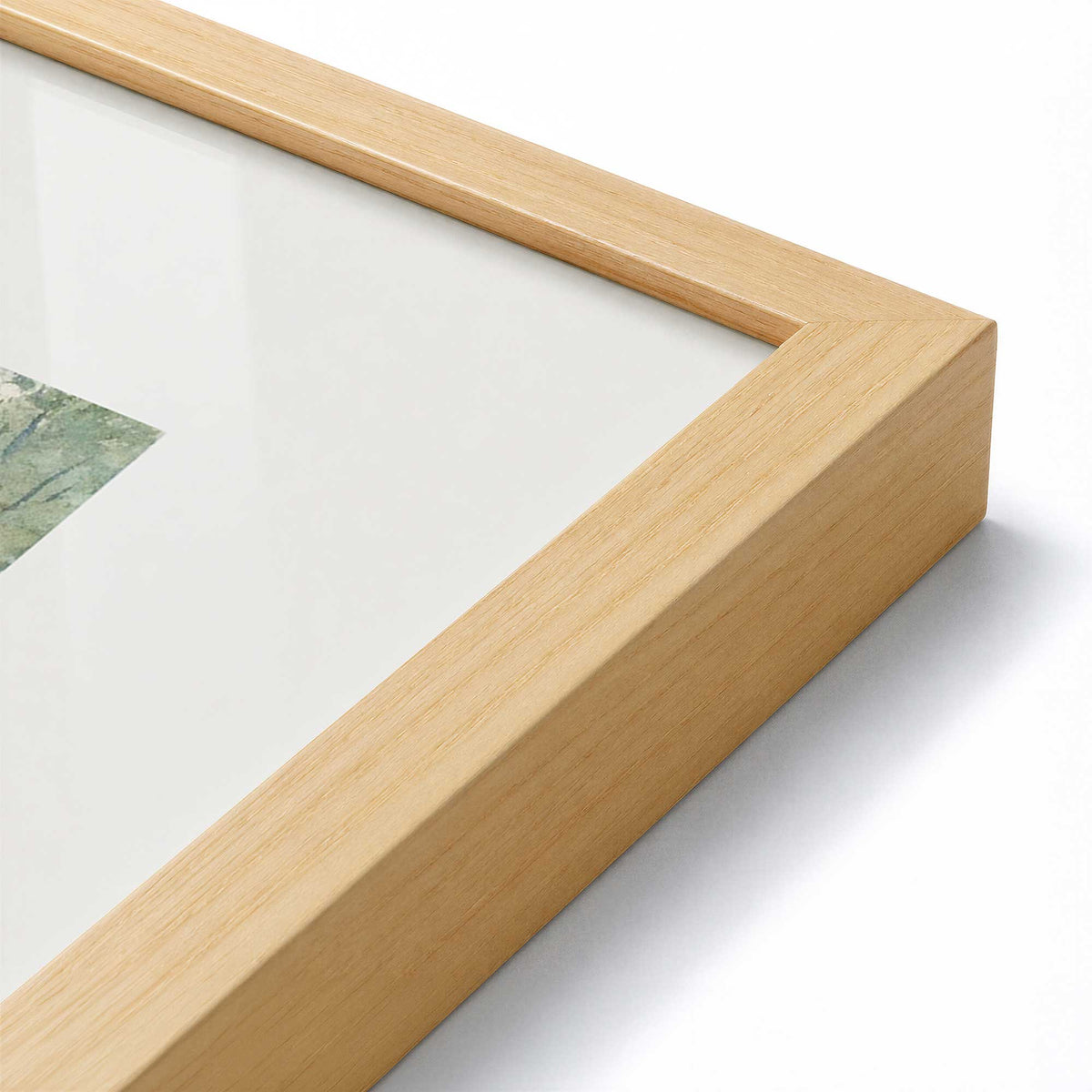 [Color:American Maple], Picture of art in a Polished Chrome frame at an angle