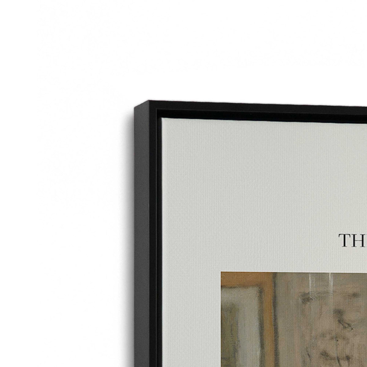 [Color:Satin Black], Picture of art in a Satin Black frame at an angle