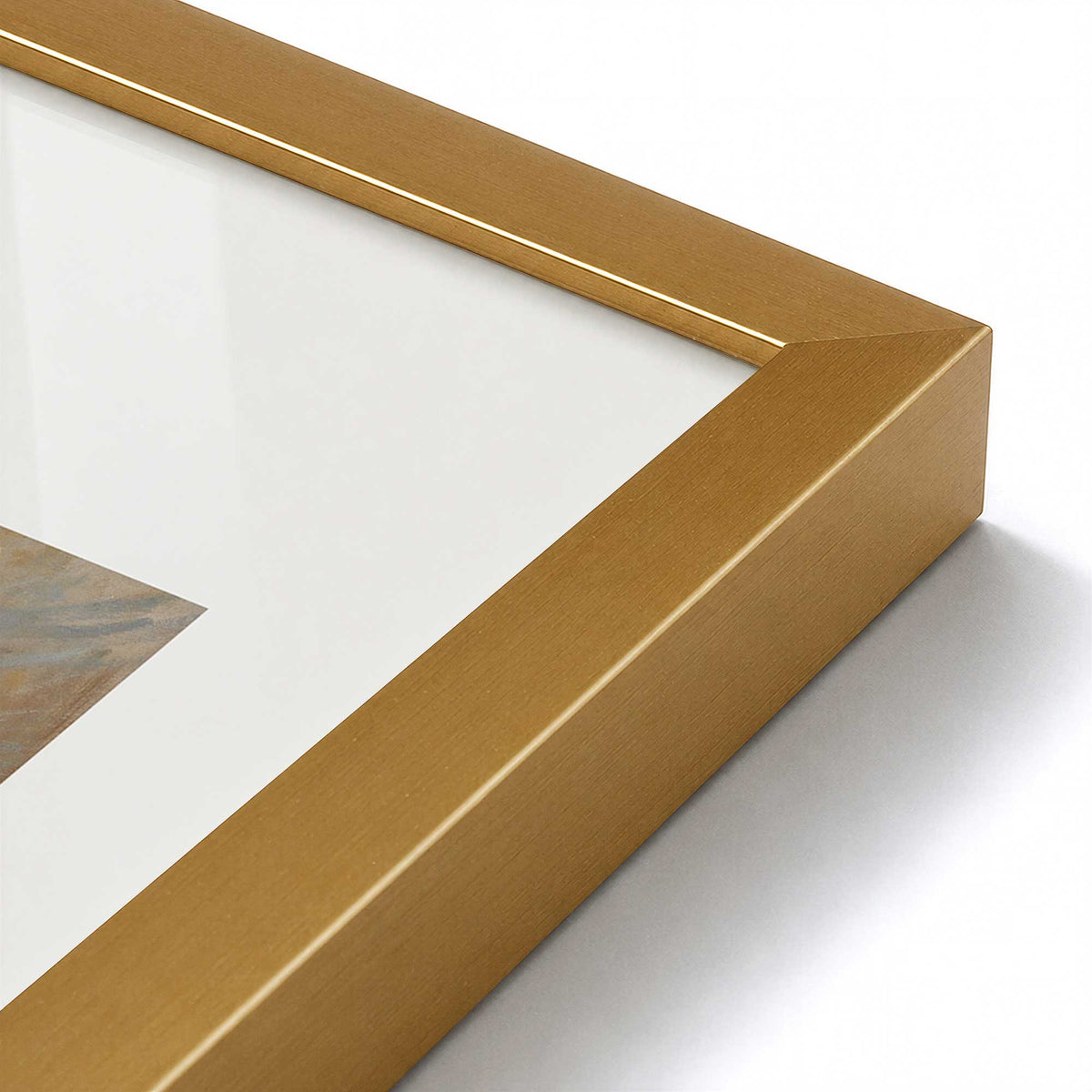 [Color:Polished Gold], Picture of art in a Polished Chrome frame at an angle