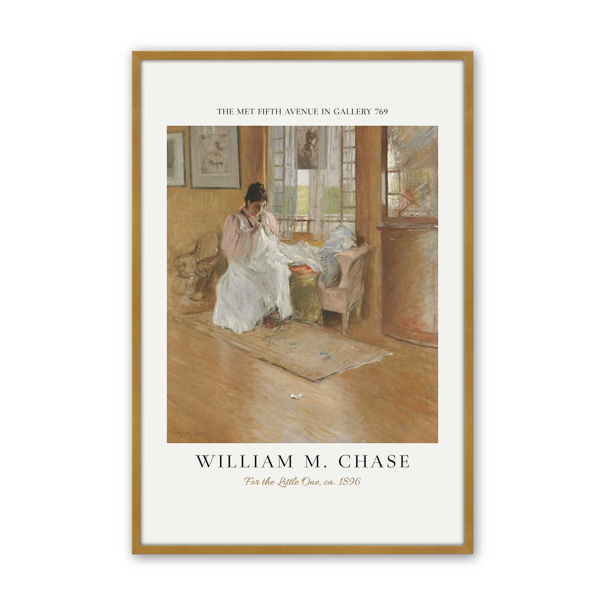 [Color:Polished Gold], Picture of art in a Polished Chrome frame
