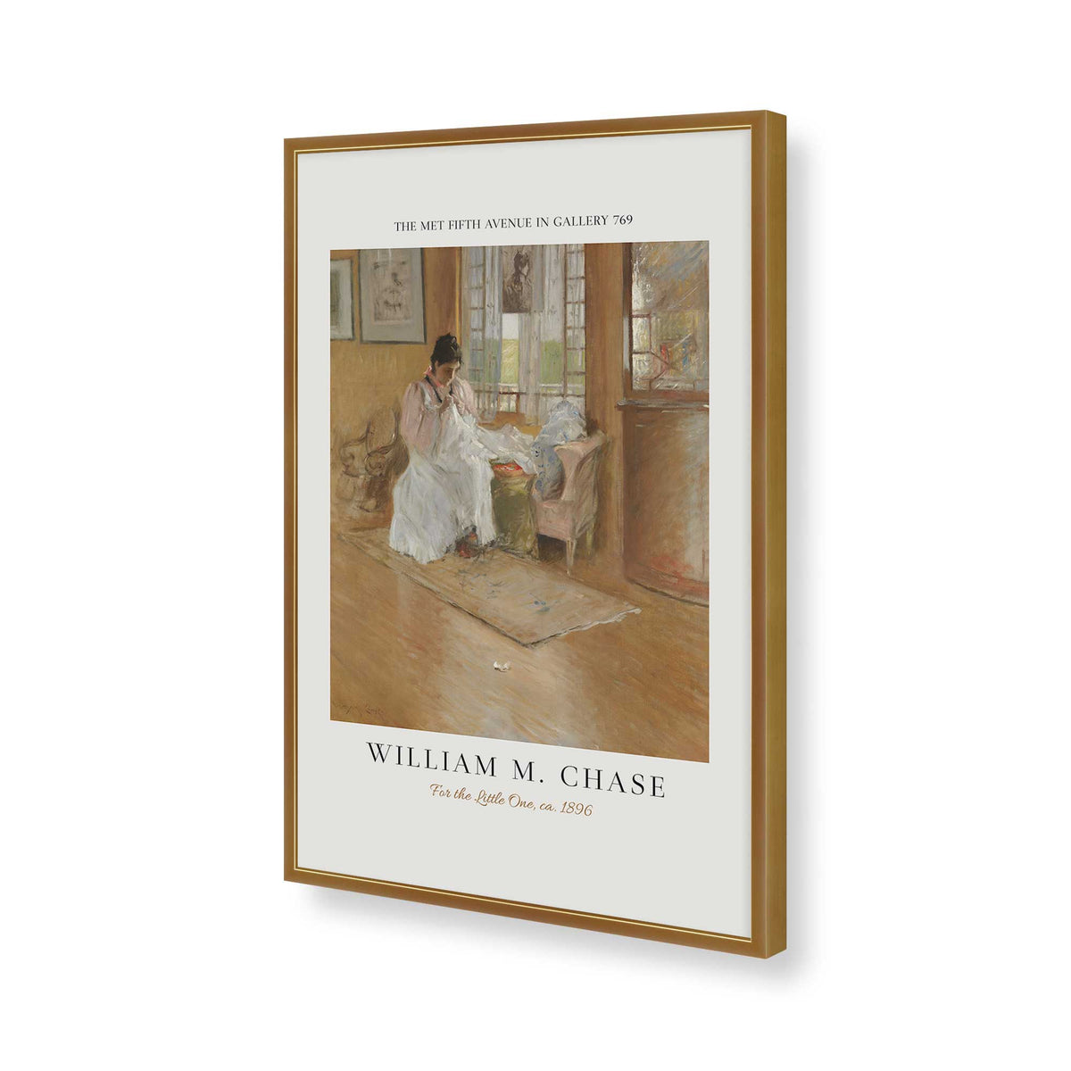 [Color:Polished Gold], Picture of art in a Polished Chrome frame of the corner