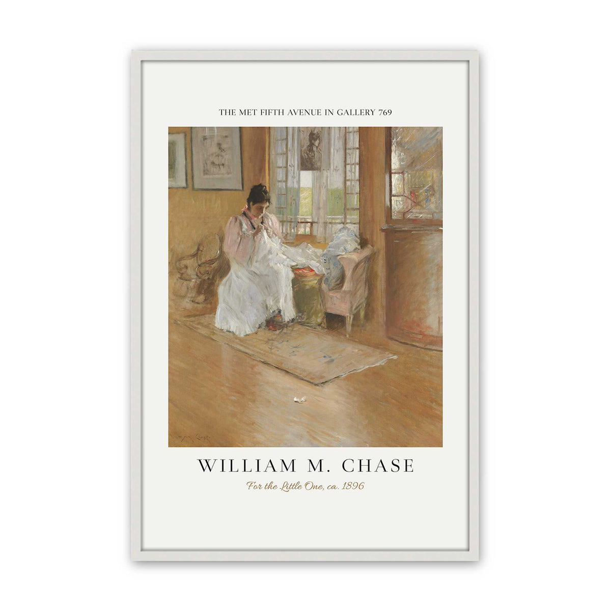 [Color:Opaque White], Picture of art in a Polished Chrome frame