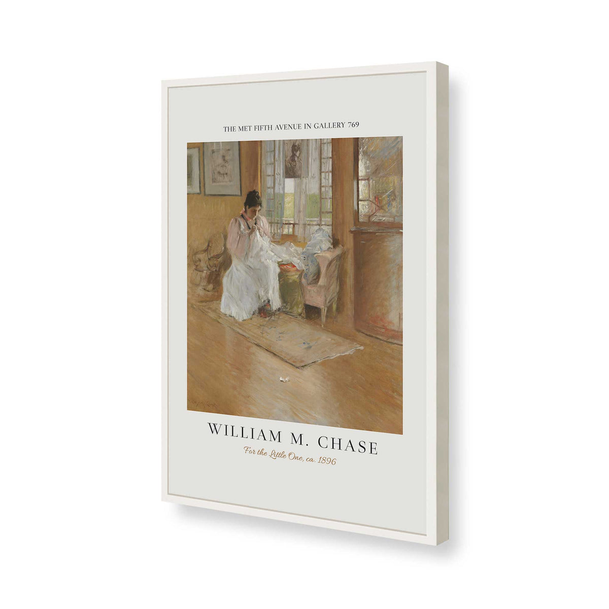 [Color:Opaque White], Picture of art in a Polished Chrome frame of the corner