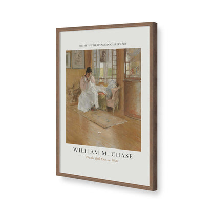 [Color:Walnut], Picture of art in a Polished Chrome frame of the corner