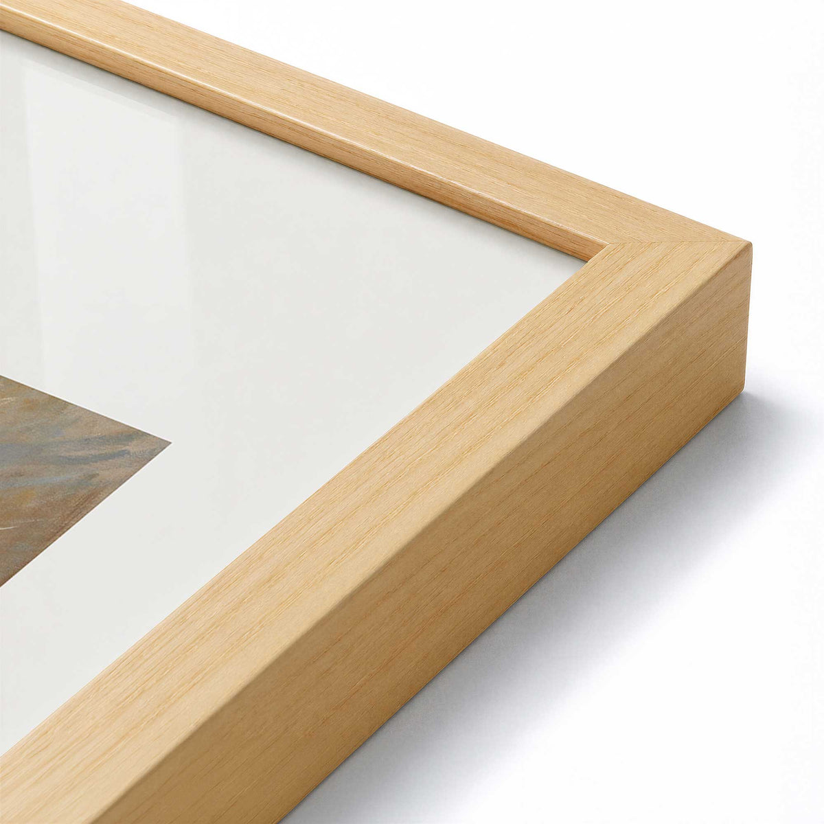 [Color:American Maple], Picture of art in a Polished Chrome frame at an angle