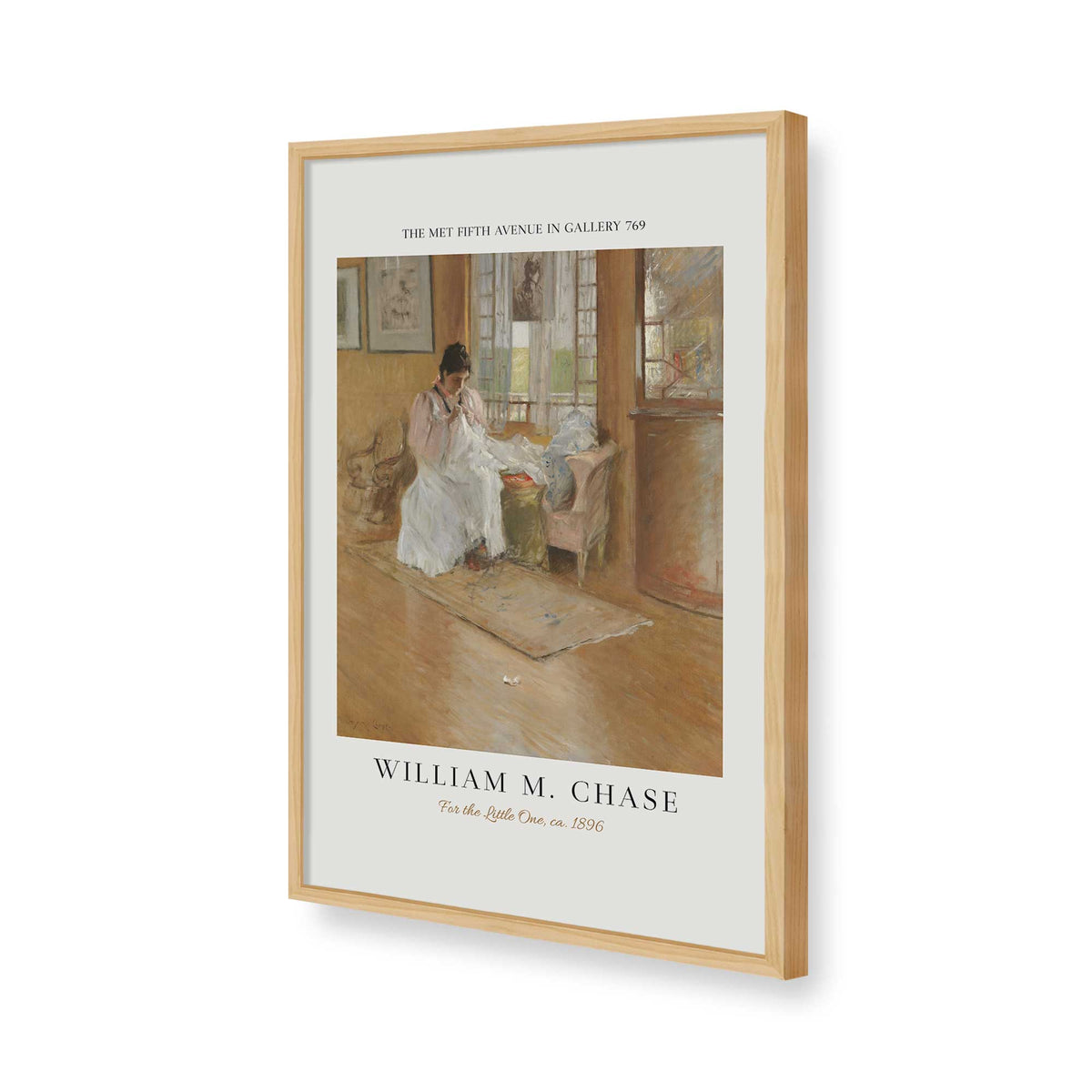 [Color:American Maple], Picture of art in a Polished Chrome frame of the corner