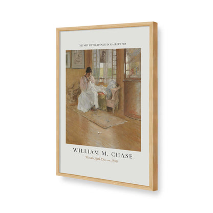 [Color:American Maple], Picture of art in a Polished Chrome frame of the corner