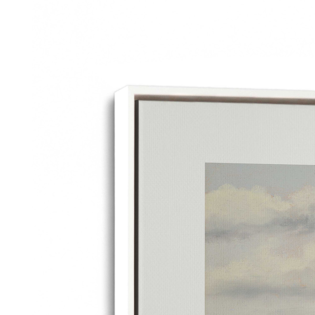 [Color:Opaque White], Picture of art in a White frame at an angle