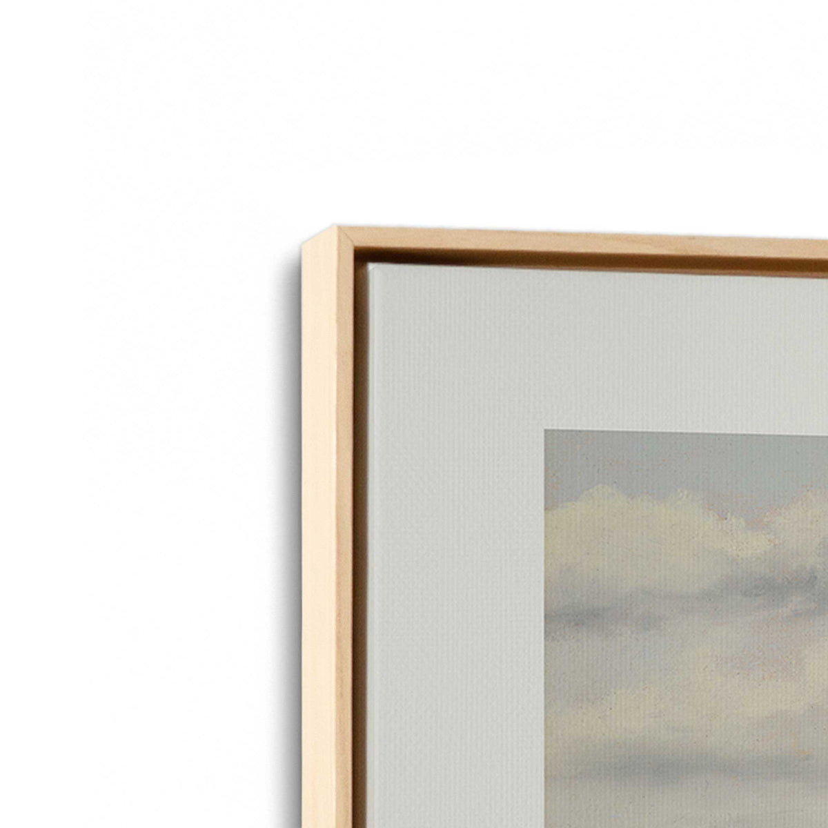[Color:American Maple], Picture of art in a American Maple frame at an angle
