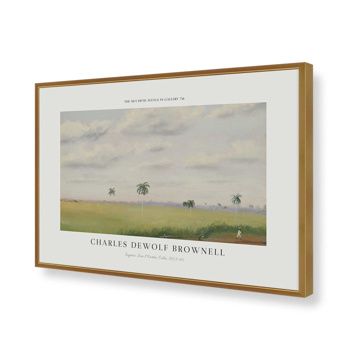 [Color:Polished Gold], Picture of art in a Polished Chrome frame of the corner