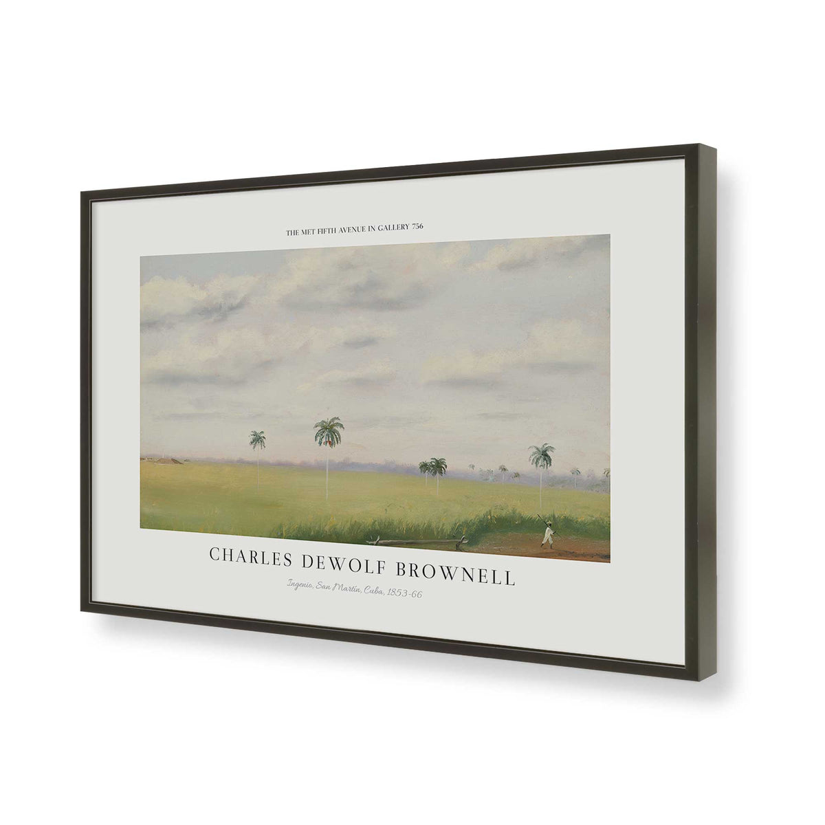 [Color:Satin Black], Picture of art in a Polished Chrome frame of the corner