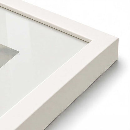 [Color:Opaque White], Picture of art in a Polished Chrome frame at an angle