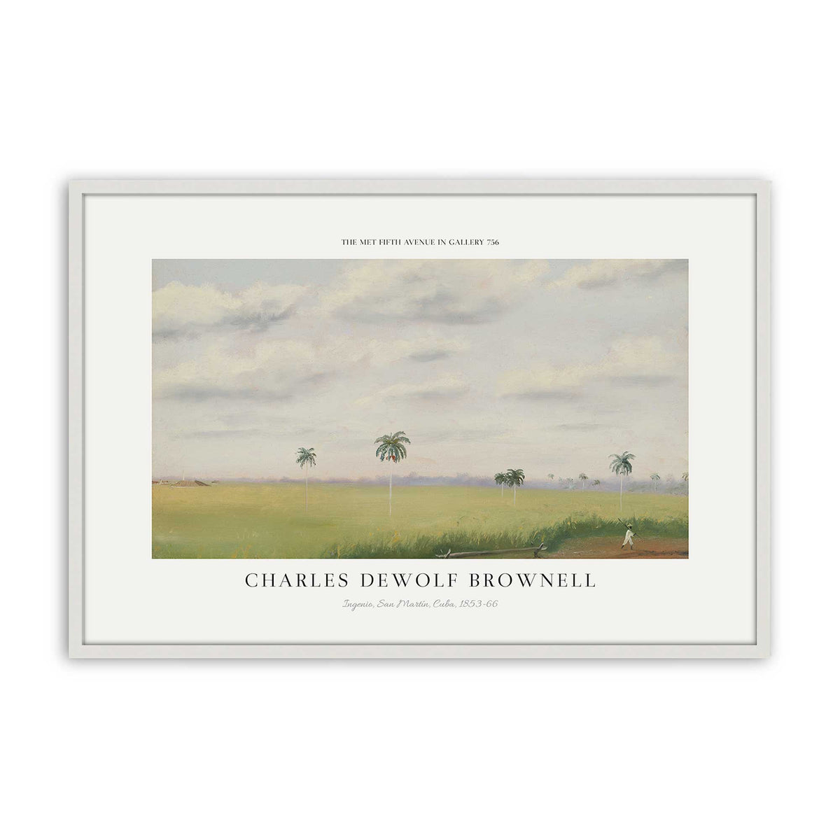 [Color:Opaque White], Picture of art in a Polished Chrome frame