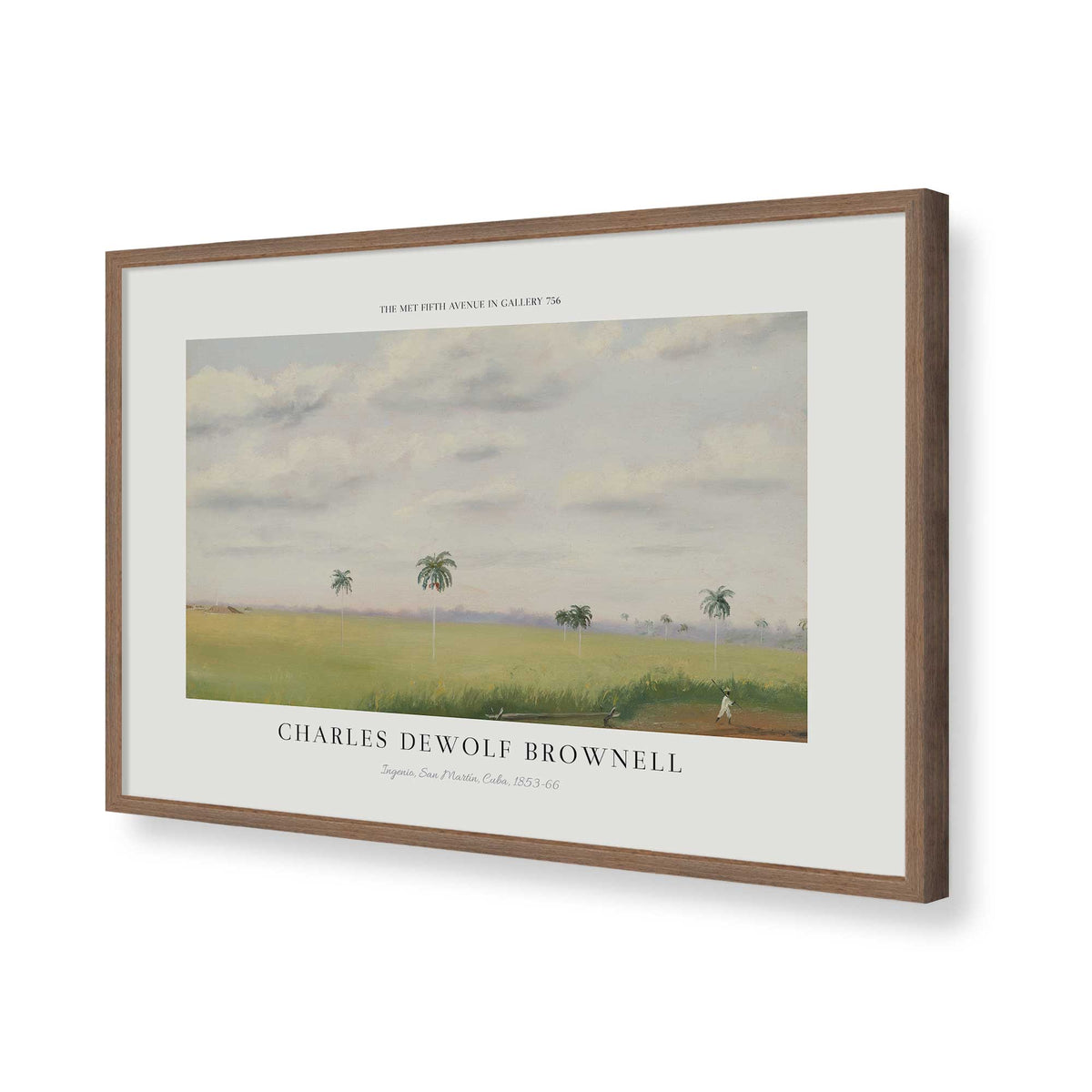 [Color:Walnut], Picture of art in a Polished Chrome frame of the corner