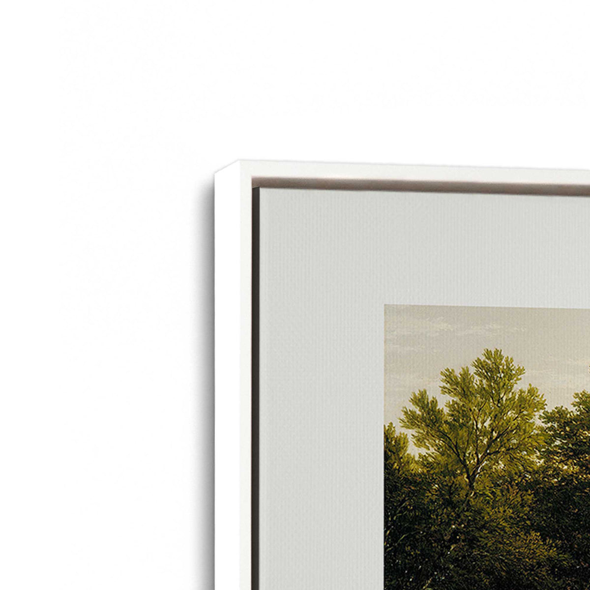 [Color:Opaque White], Picture of art in a White frame at an angle