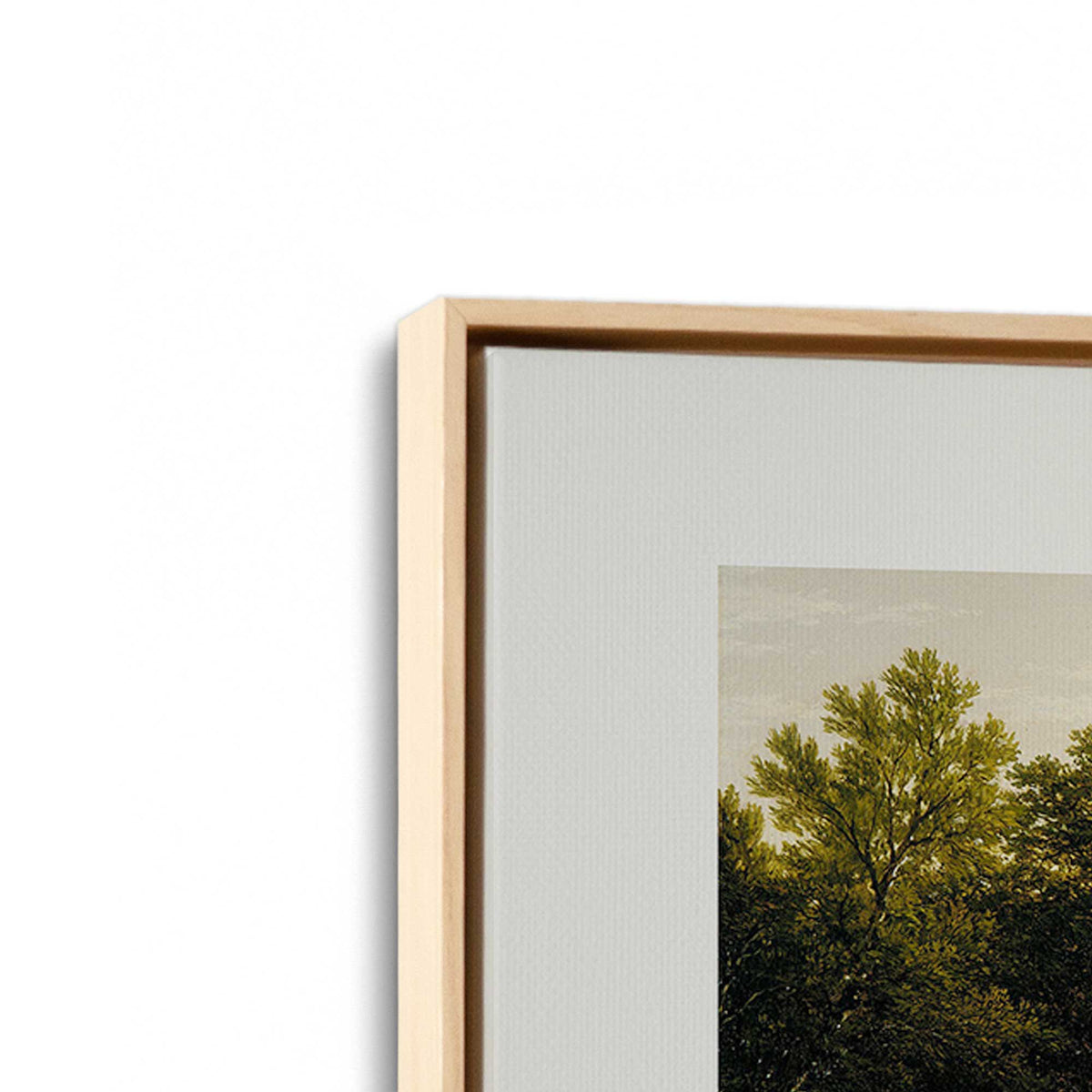 [Color:American Maple], Picture of art in a American Maple frame at an angle