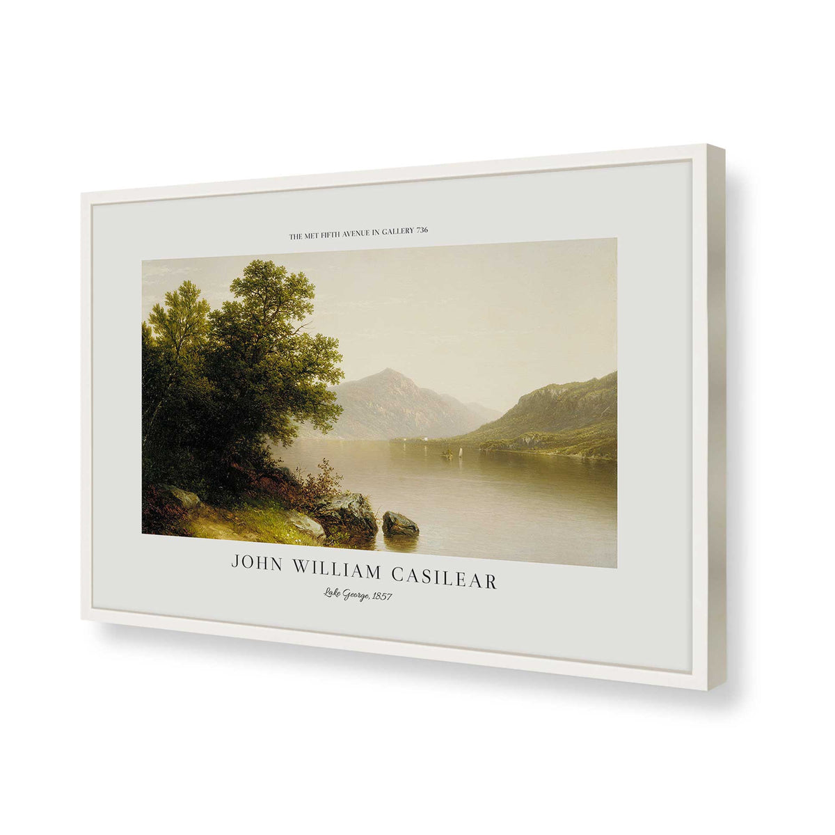 [Color:Opaque White], Picture of art in a Polished Chrome frame of the corner