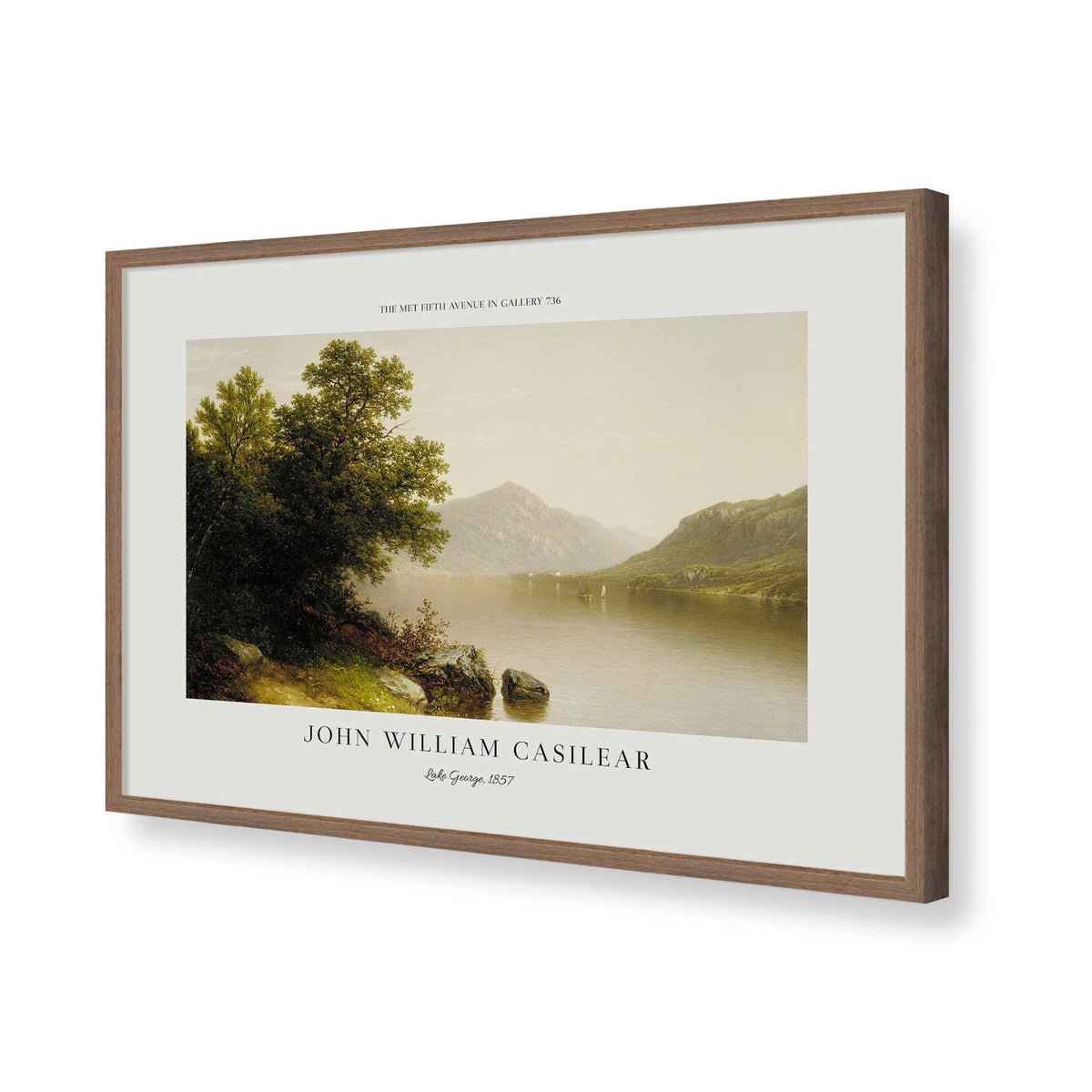 [Color:Walnut], Picture of art in a Polished Chrome frame of the corner
