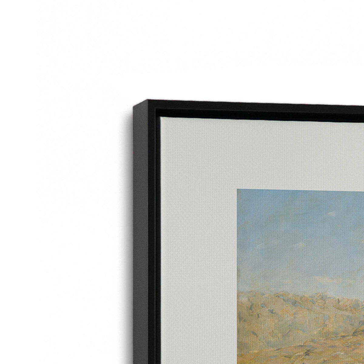 [Color:Satin Black], Picture of art in a Satin Black frame at an angle