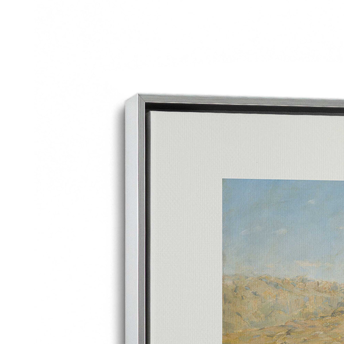 [Color:Polished Chrome], Picture of art in a Polished Chrome frame at an angle