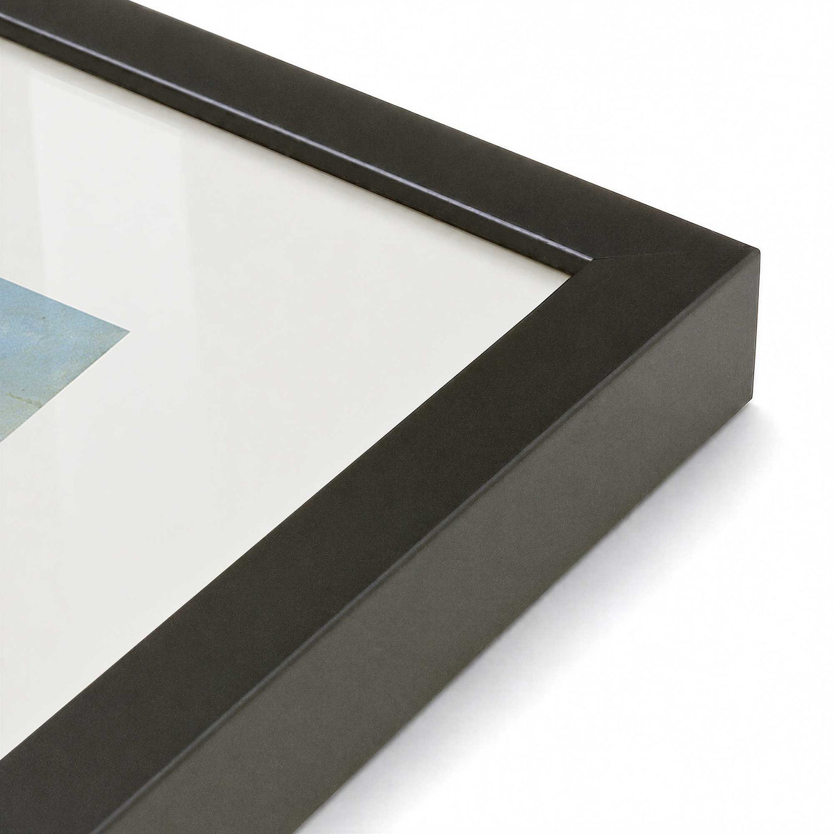 [Color:Satin Black], Picture of art in a Polished Chrome frame at an angle