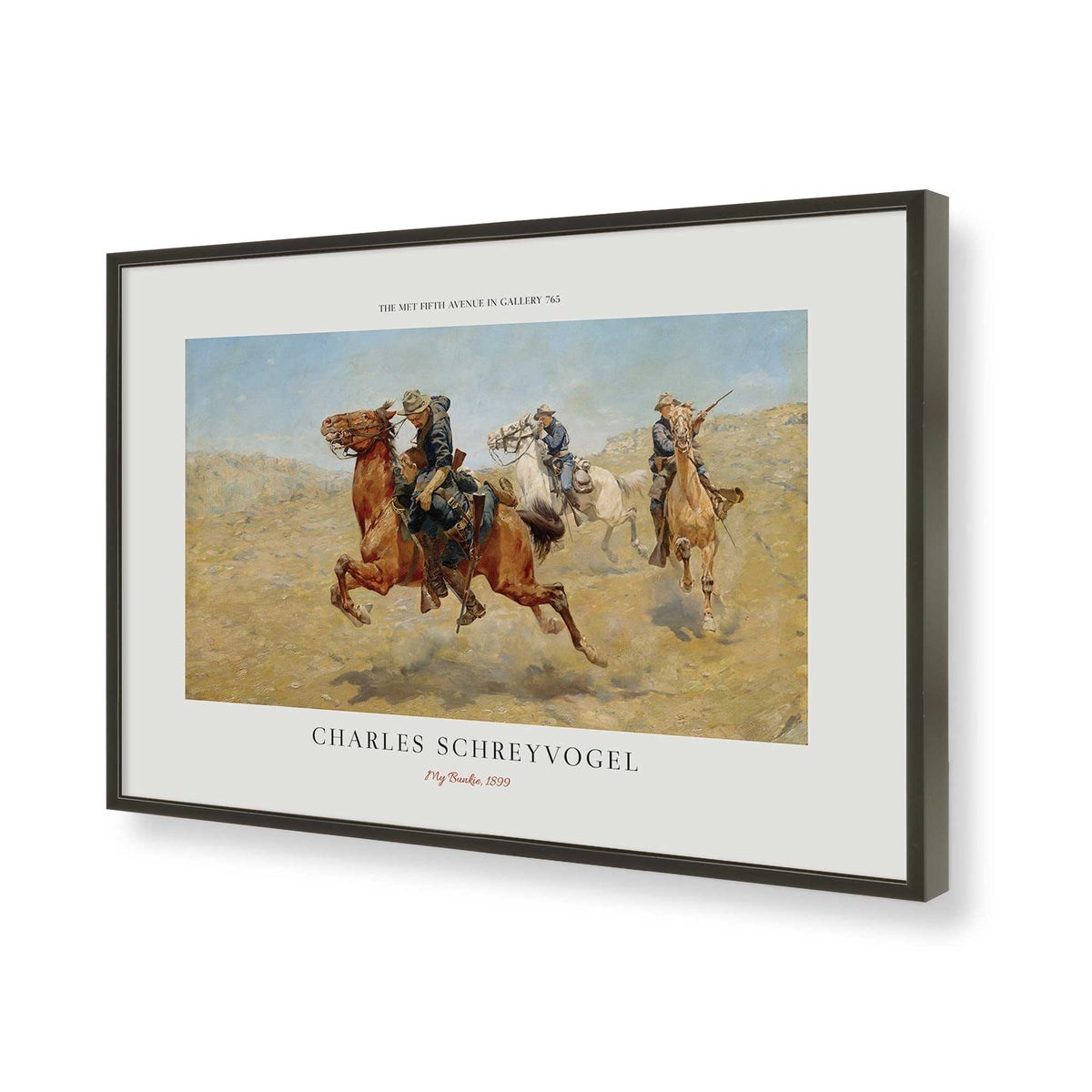 [Color:Satin Black], Picture of art in a Polished Chrome frame of the corner
