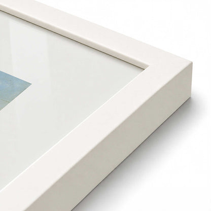 [Color:Opaque White], Picture of art in a Polished Chrome frame at an angle