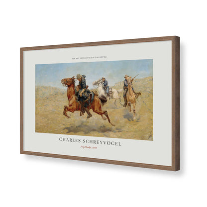 [Color:Walnut], Picture of art in a Polished Chrome frame of the corner