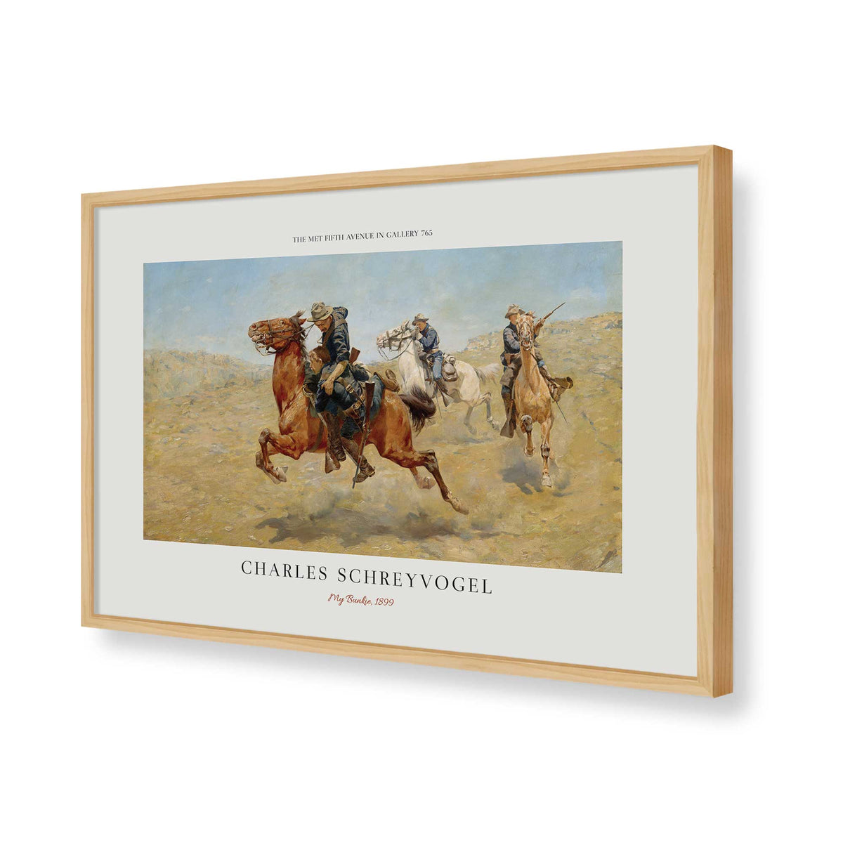 [Color:American Maple], Picture of art in a Polished Chrome frame of the corner