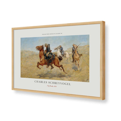[Color:American Maple], Picture of art in a Polished Chrome frame of the corner