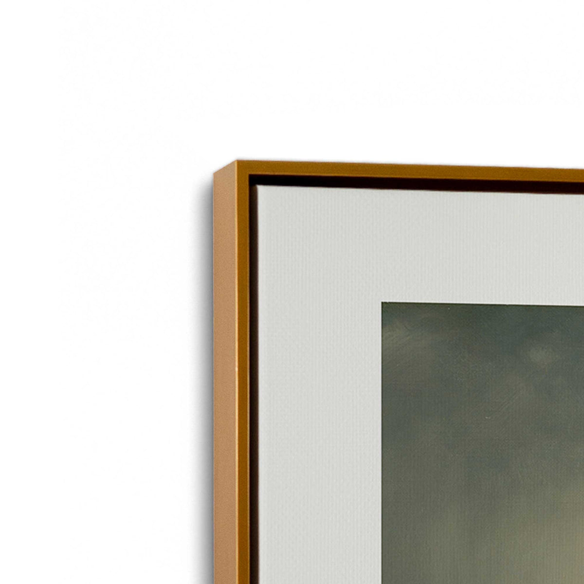 [Color:Polished Gold], Picture of art in a Polished Gold frame at an angle