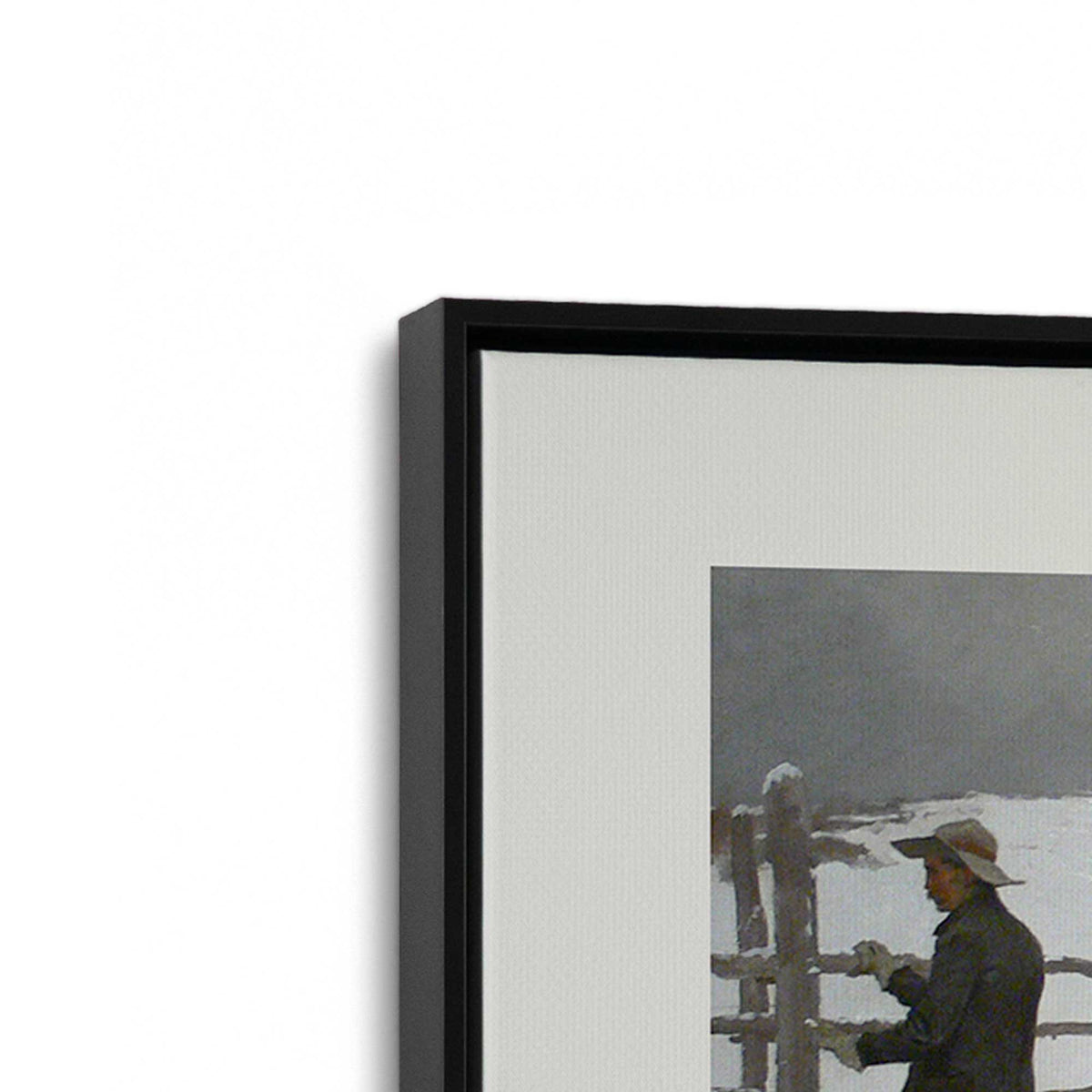 [Color:Satin Black], Picture of art in a Satin Black frame at an angle