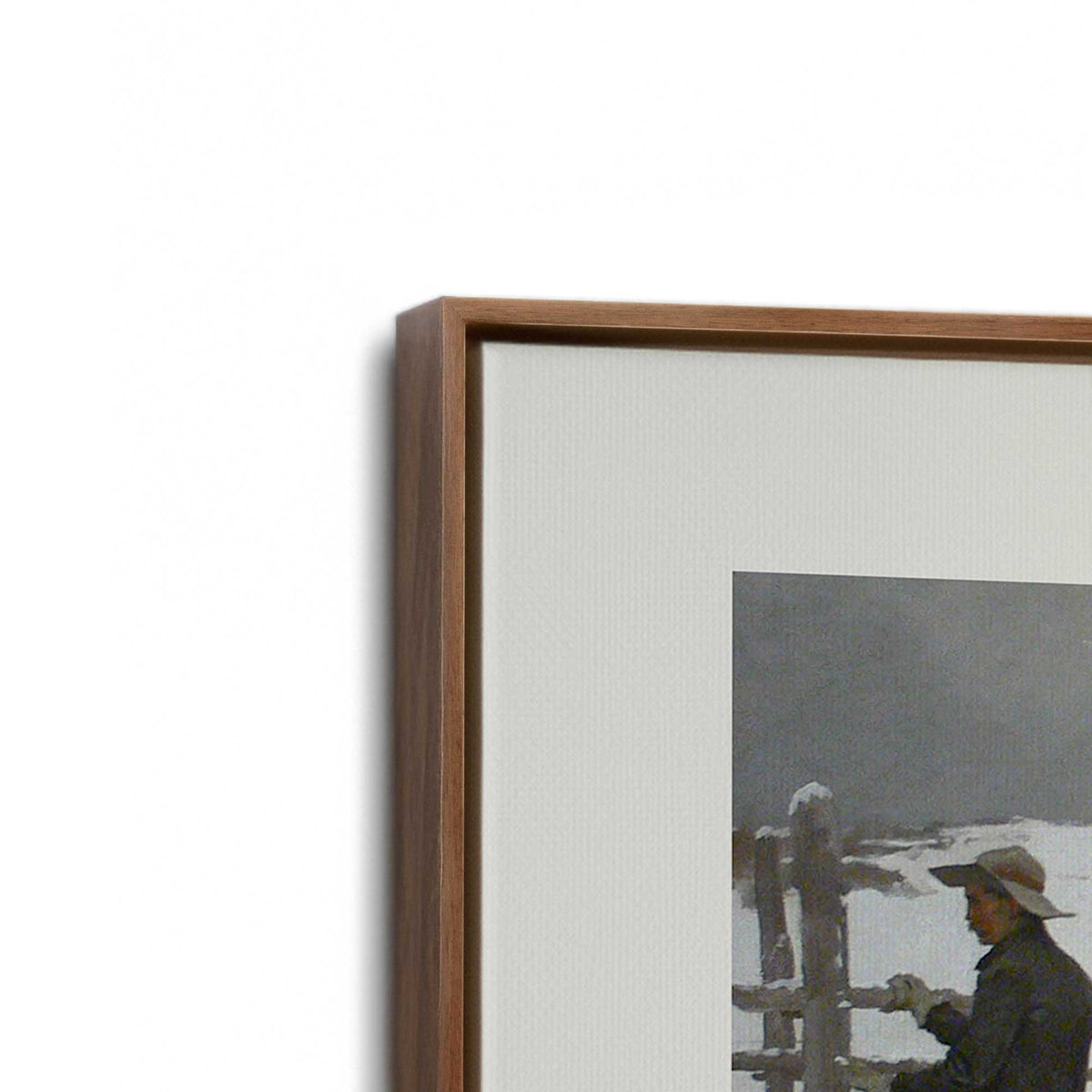 [Color:Walnut], Picture of art in a Walnut frame at an angle