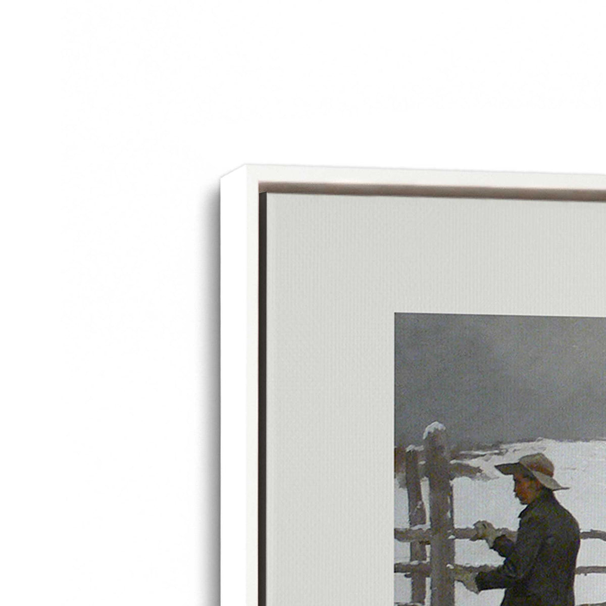 [Color:Opaque White], Picture of art in a White frame at an angle