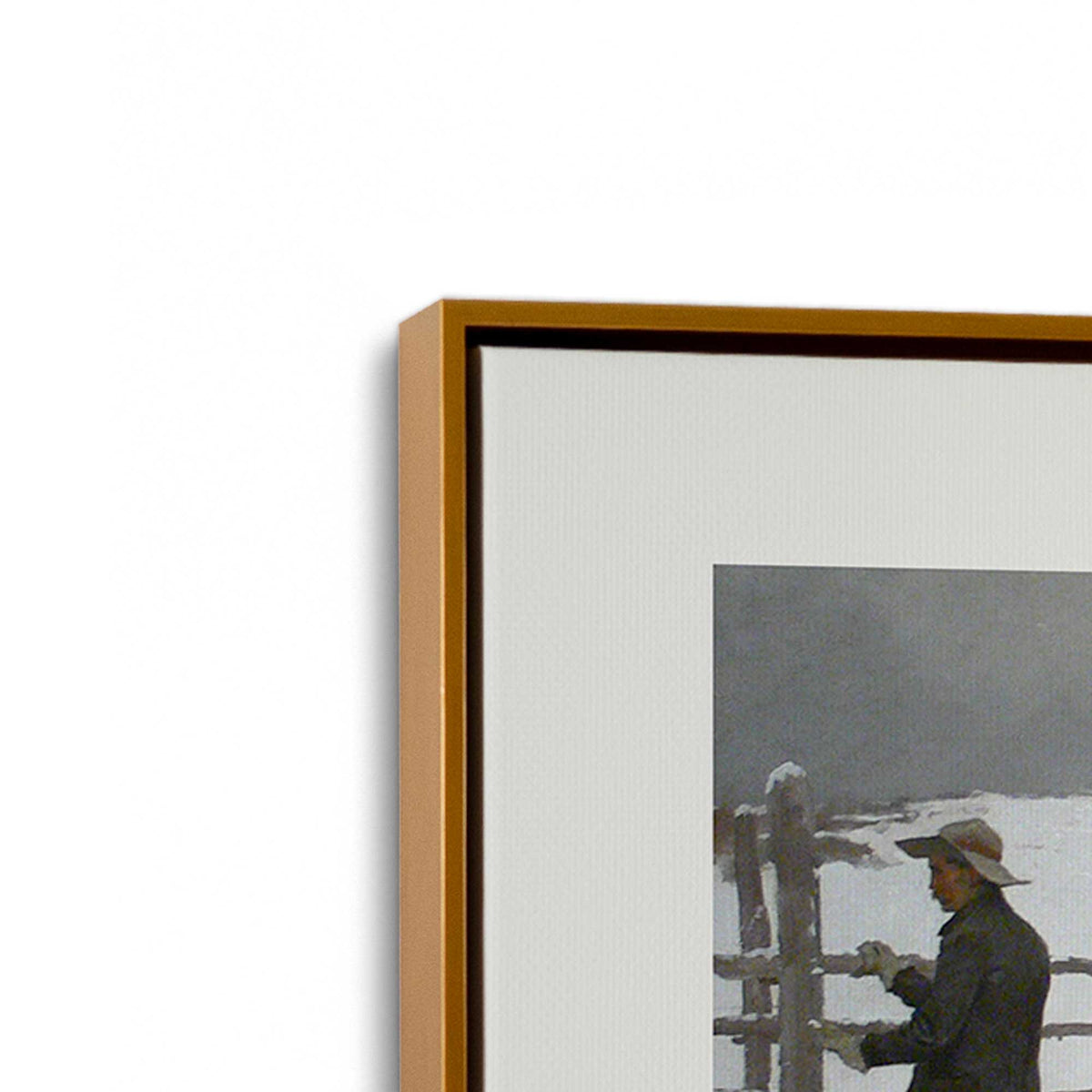 [Color:Polished Gold], Picture of art in a Polished Gold frame at an angle